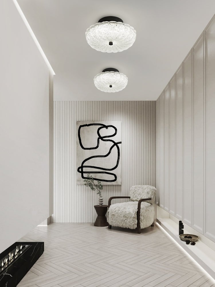 Starlit Ceiling Light | Crystal Glass & Brass | 20cm Diameter
