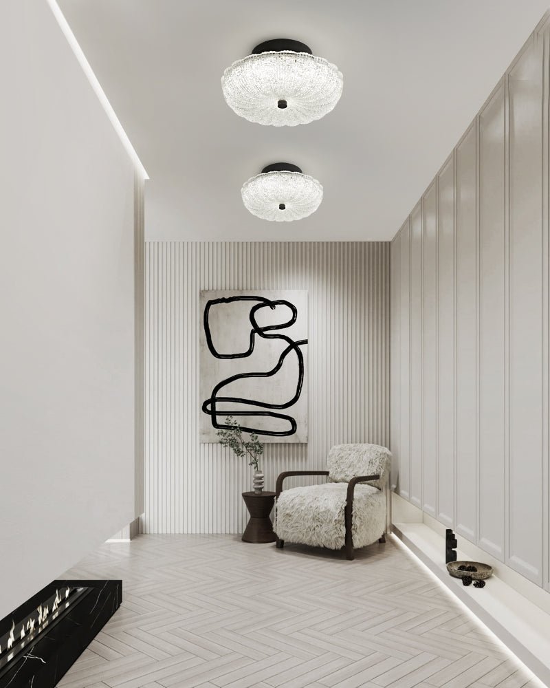 Starlit Ceiling Light | Crystal Glass & Brass | 20cm Diameter
