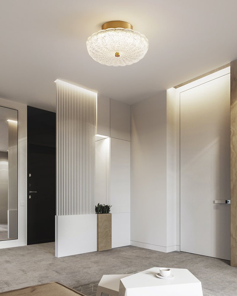 Starlit Ceiling Light | Crystal Glass & Brass | 20cm Diameter