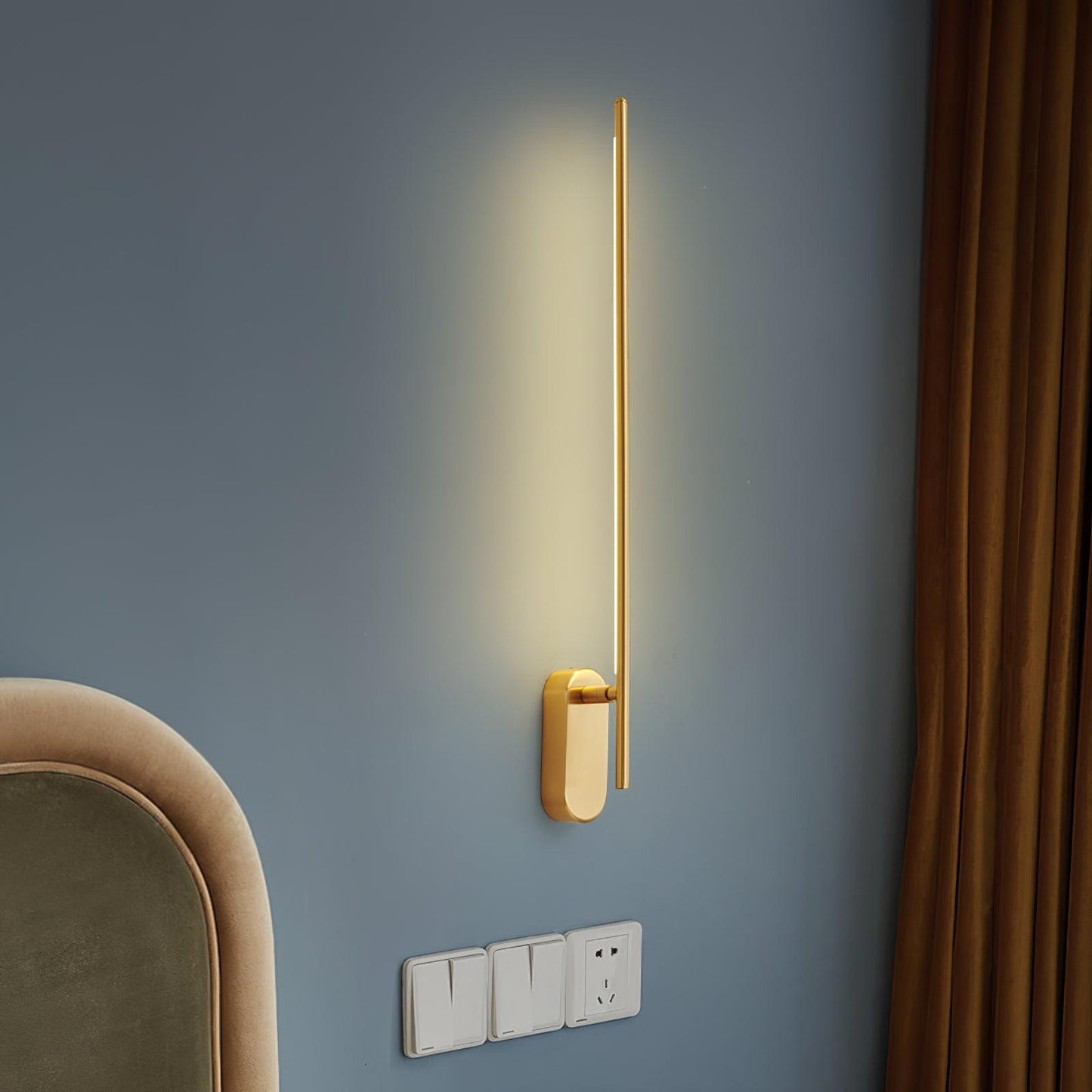 Stick Shaped Plug-In Sconce | Handcrafted Iron & Acrylic | Warm, Neutral, Cool Light Options