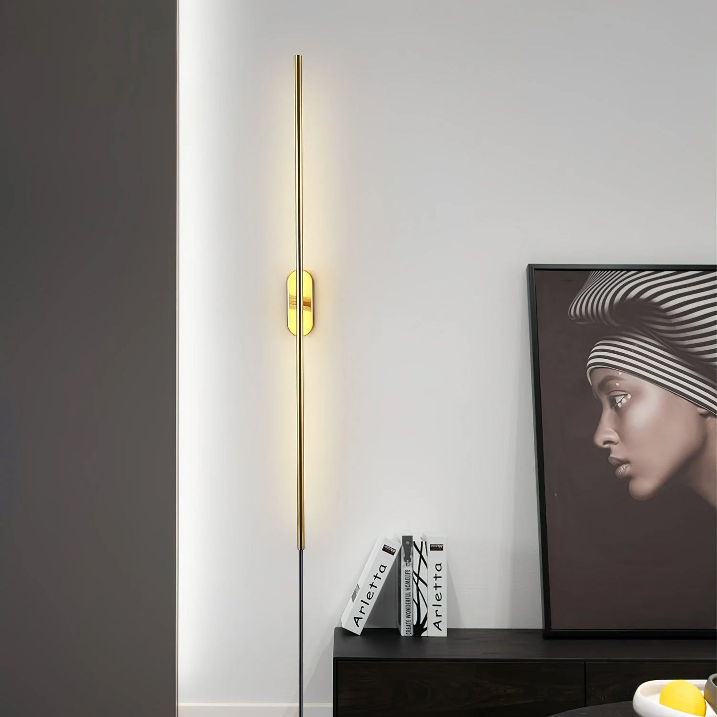 Stick Shaped Plug-In Sconce | Handcrafted Iron & Acrylic | Warm, Neutral, Cool Light Options