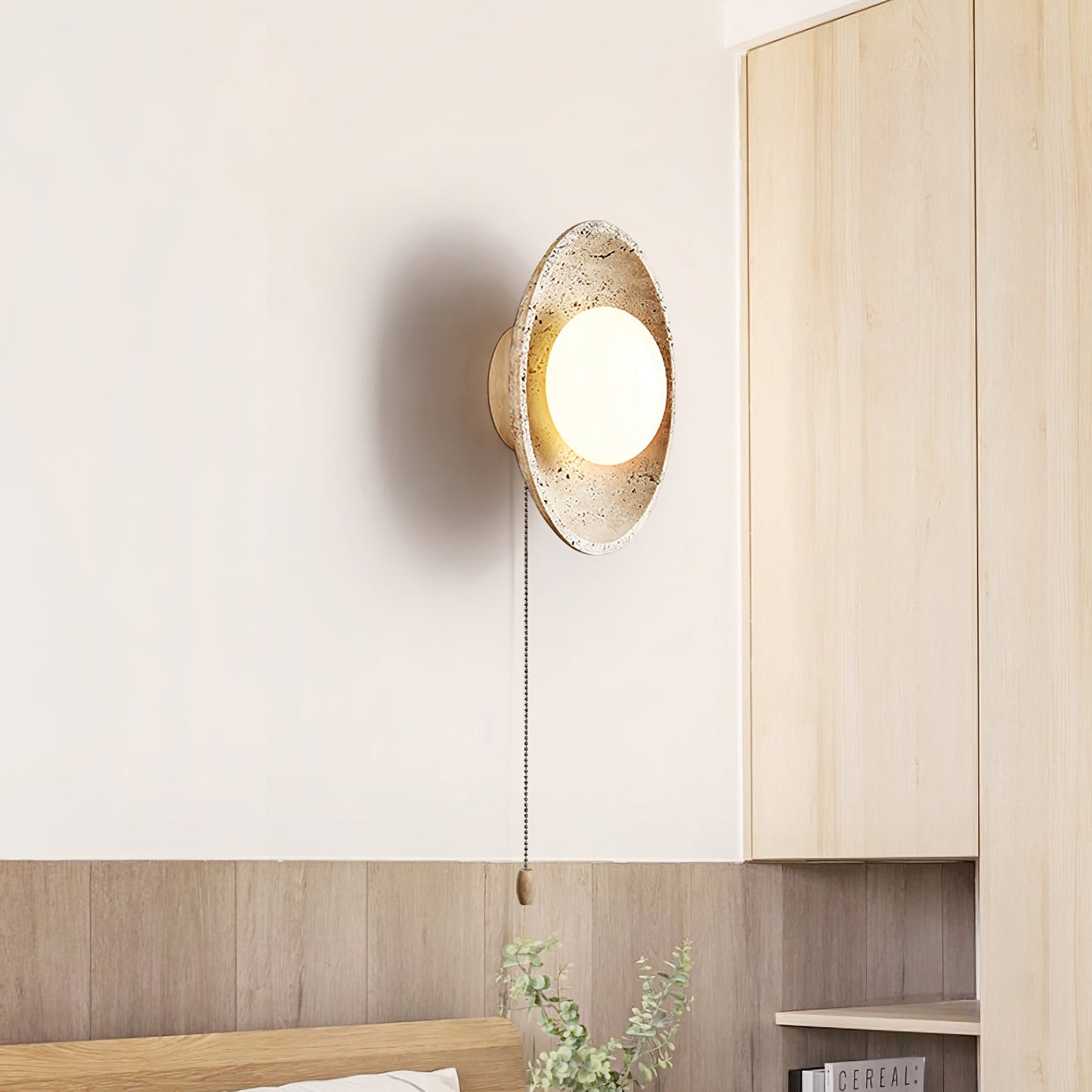 Lunar Eclipse Wall Light | Yellow Travertine | 25cm or 30cm Diameter