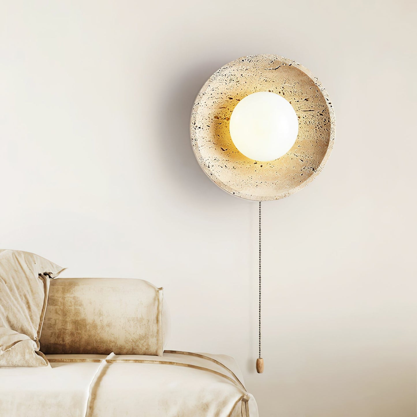 Lunar Eclipse Wall Light | Yellow Travertine | 25cm or 30cm Diameter