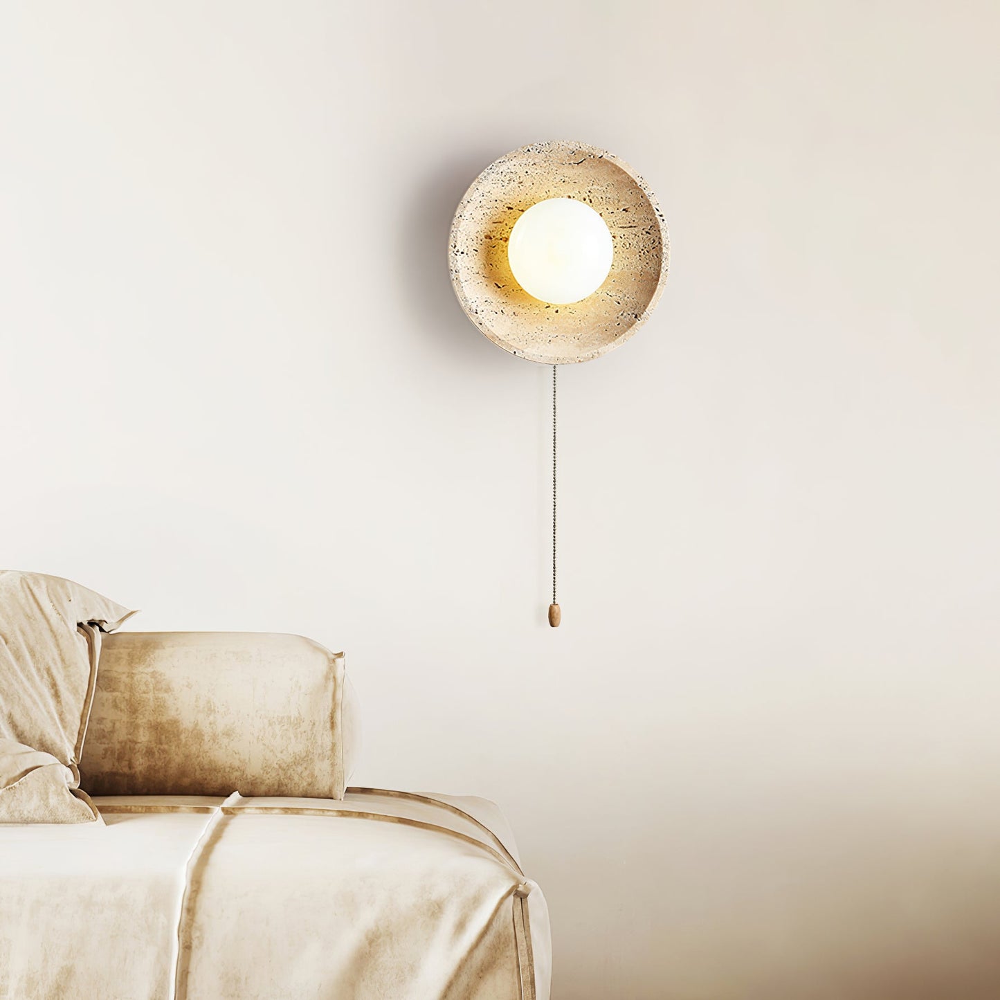 Lunar Eclipse Wall Light | Yellow Travertine | 25cm or 30cm Diameter