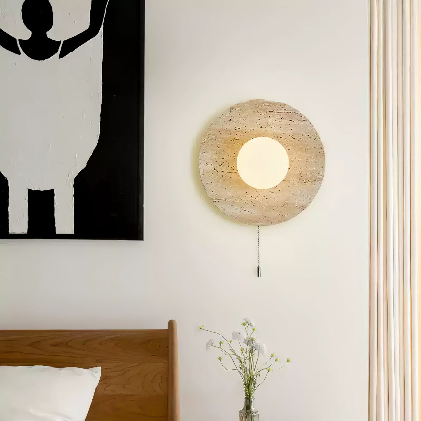 Lunar Eclipse Wall Light | Yellow Travertine | 25cm or 30cm Diameter