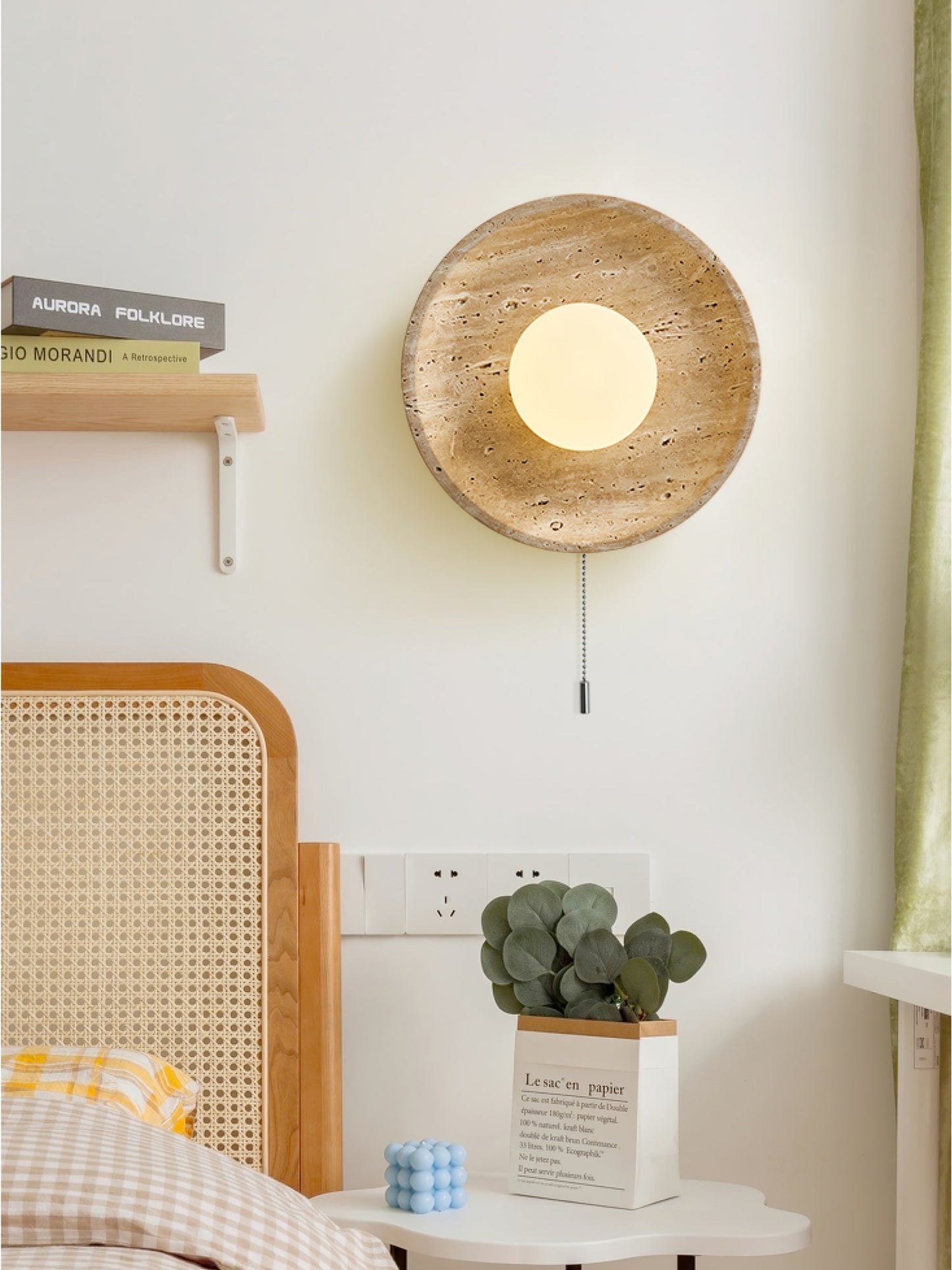 Lunar Eclipse Wall Light | Yellow Travertine | 25cm or 30cm Diameter