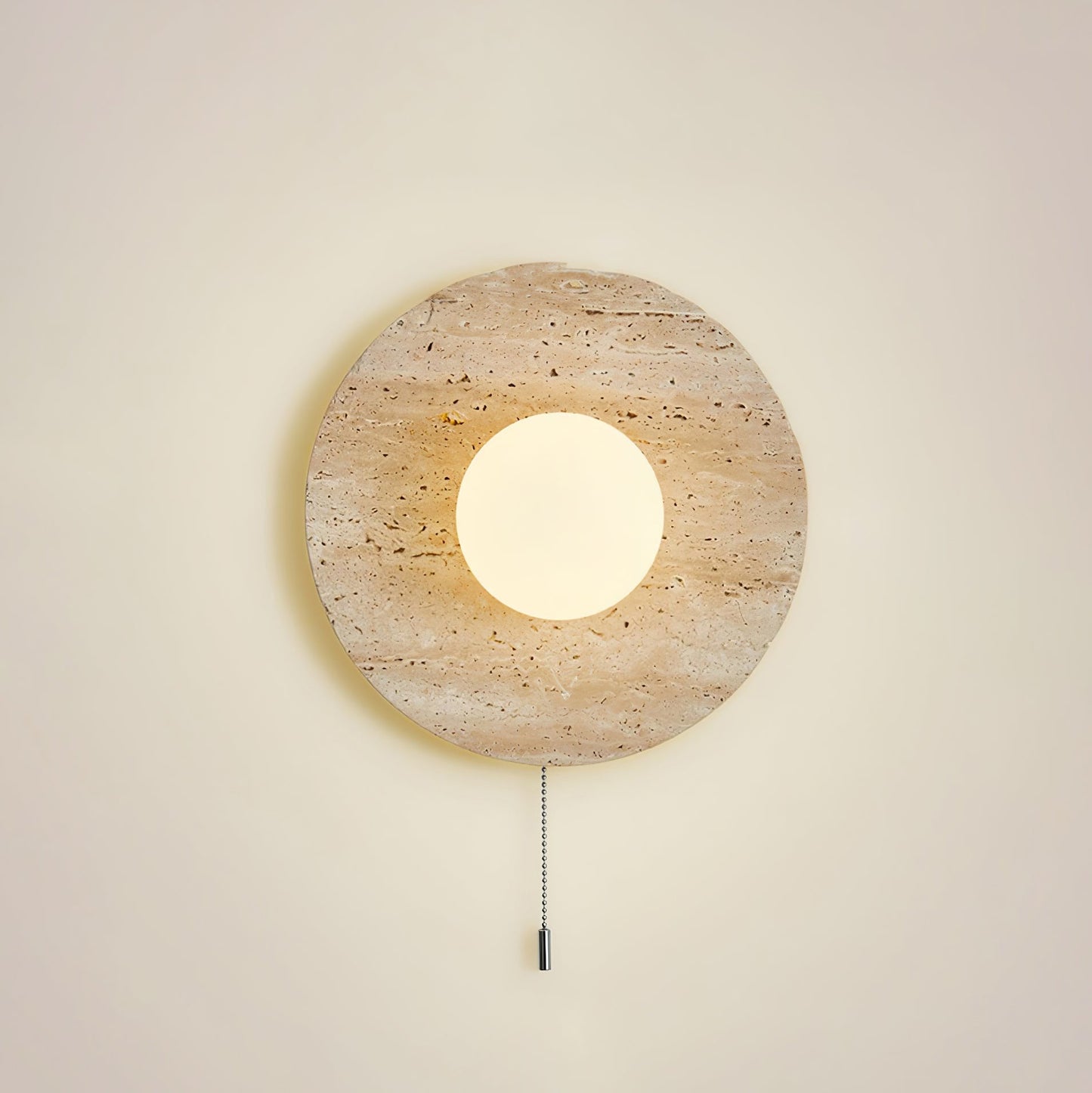 Lunar Eclipse Wall Light | Yellow Travertine | 25cm or 30cm Diameter