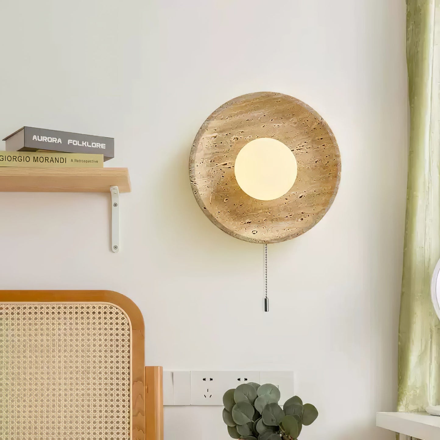 Lunar Eclipse Wall Light | Yellow Travertine | 25cm or 30cm Diameter