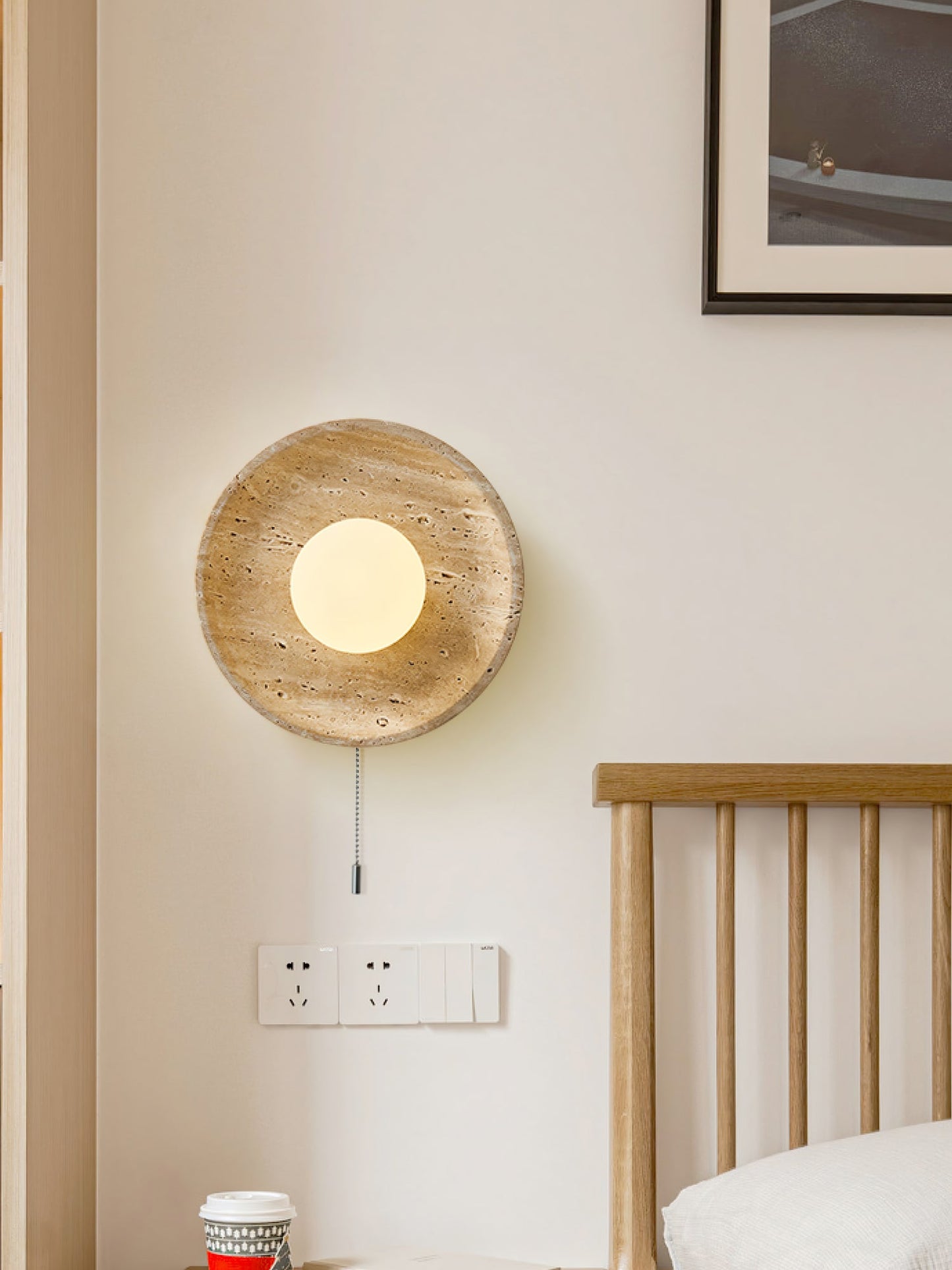 Lunar Eclipse Wall Light | Yellow Travertine | 25cm or 30cm Diameter