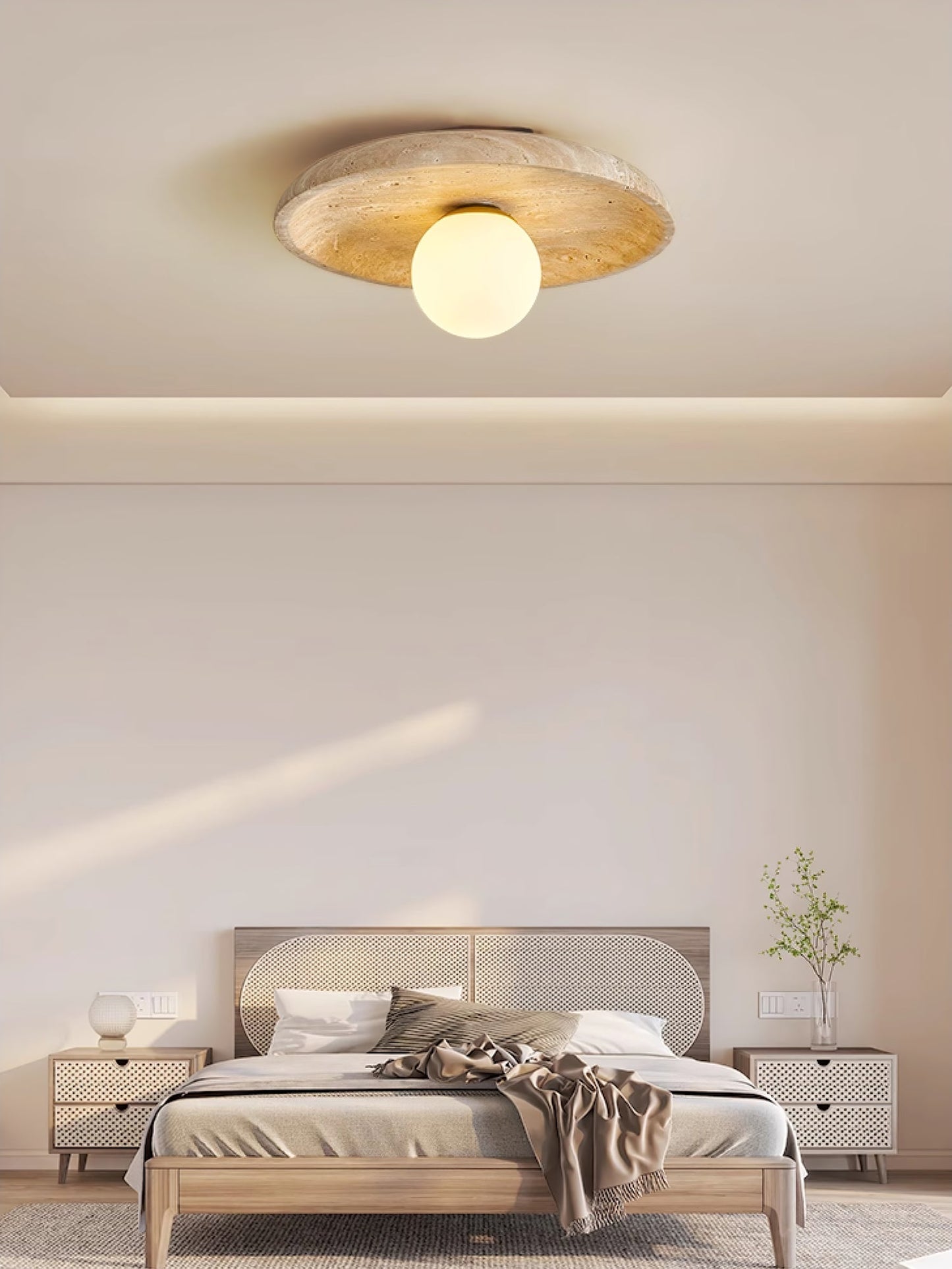 Lunar Eclipse Wall Light | Yellow Travertine | 25cm or 30cm Diameter