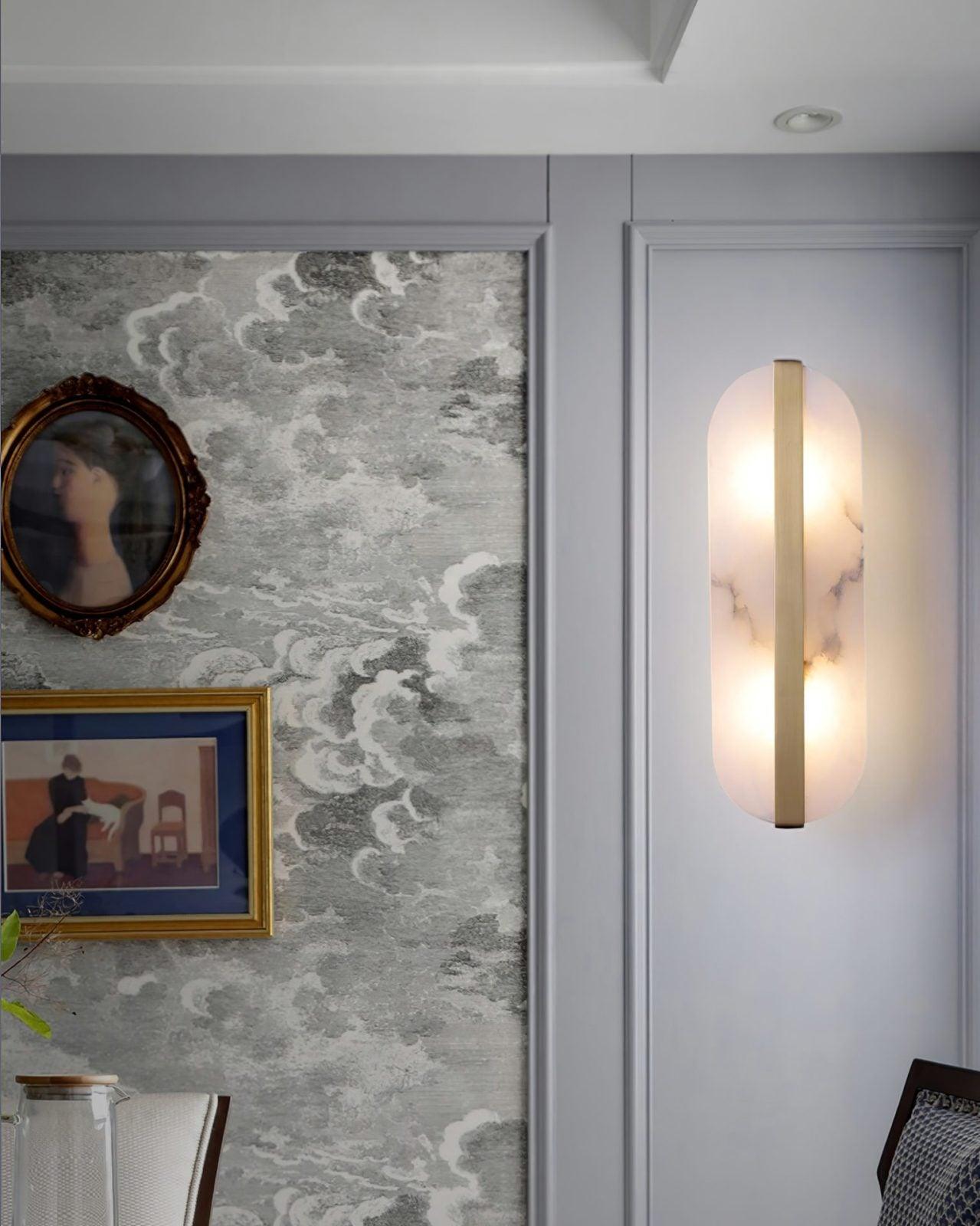 Alabaster LED Wall Sconce | Brass Finish | Set of 2