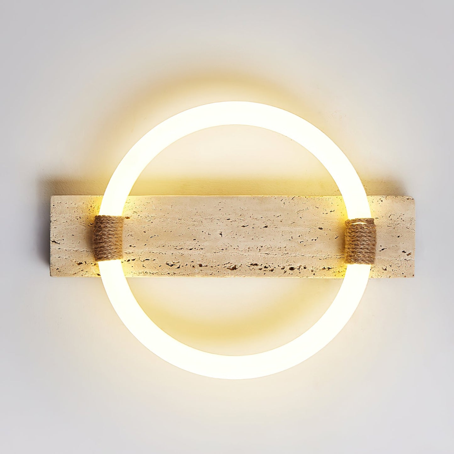 Inverted Ceiling Lamp | Yellow Travertine & Acrylic | 40cm x 30cm