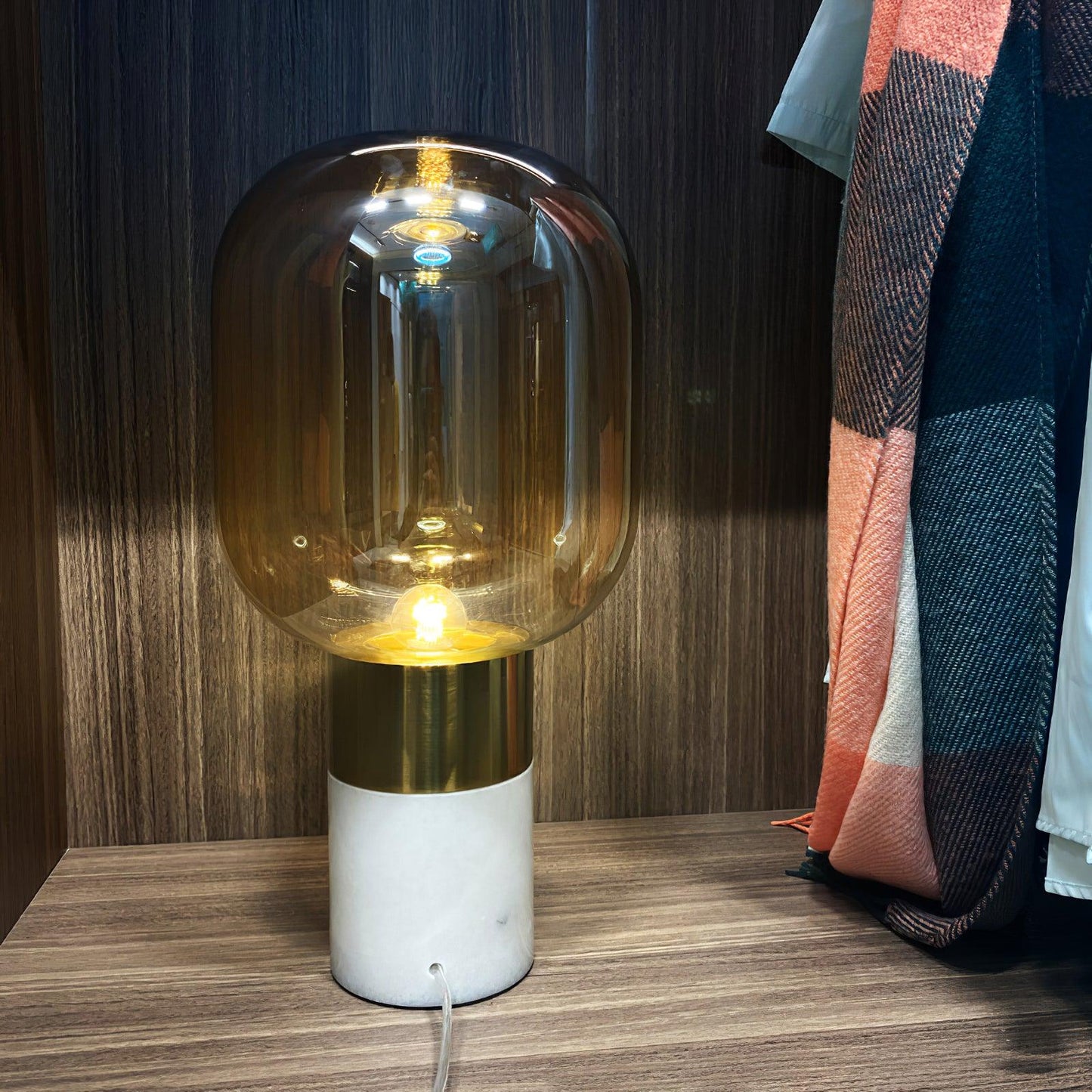 Storm Table Lamp | Glass & Marble | 23cm Diameter