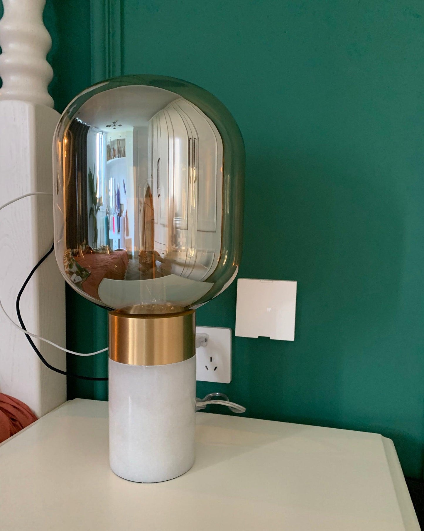 Storm Table Lamp | Glass & Marble | 23cm Diameter