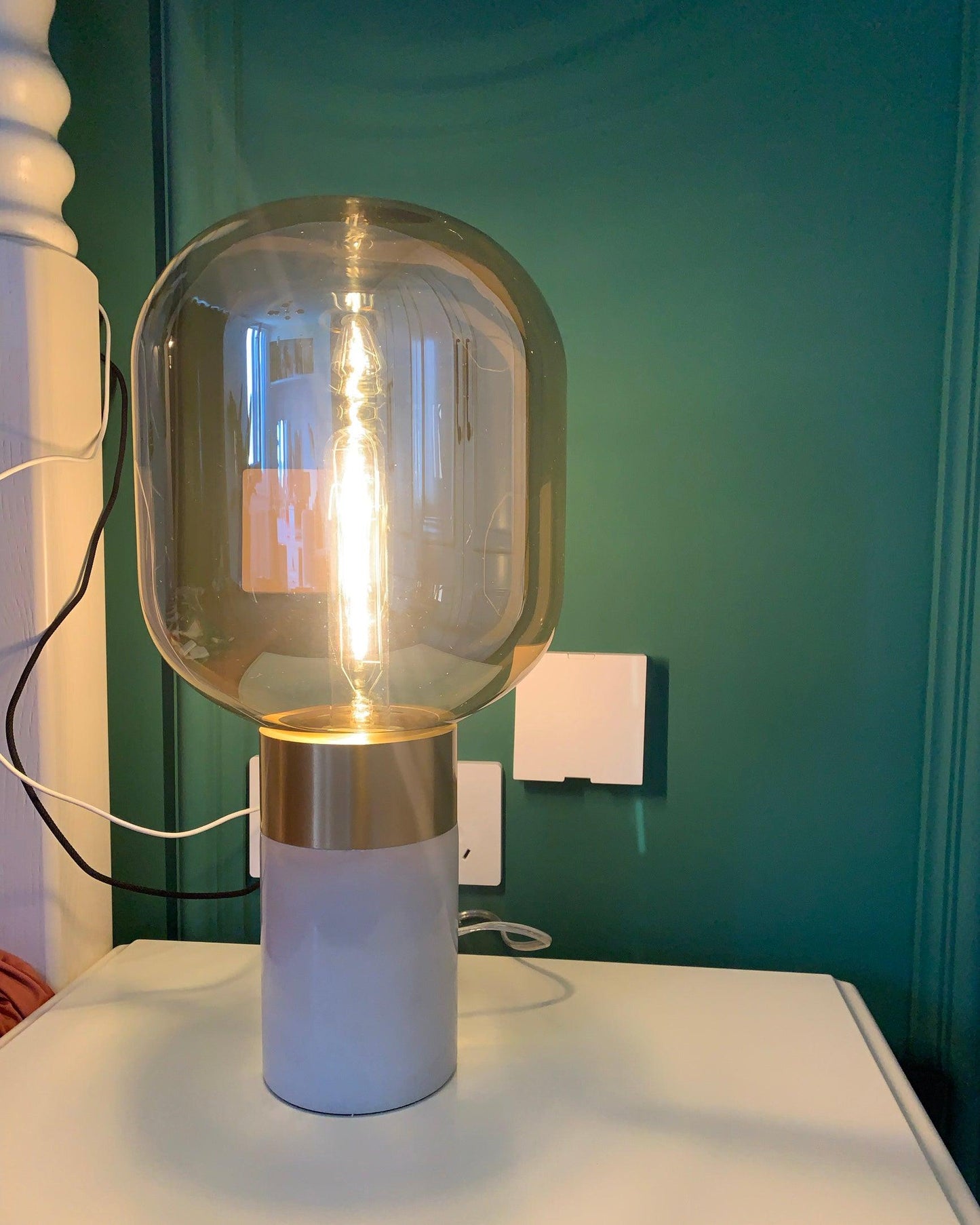 Storm Table Lamp | Glass & Marble | 23cm Diameter
