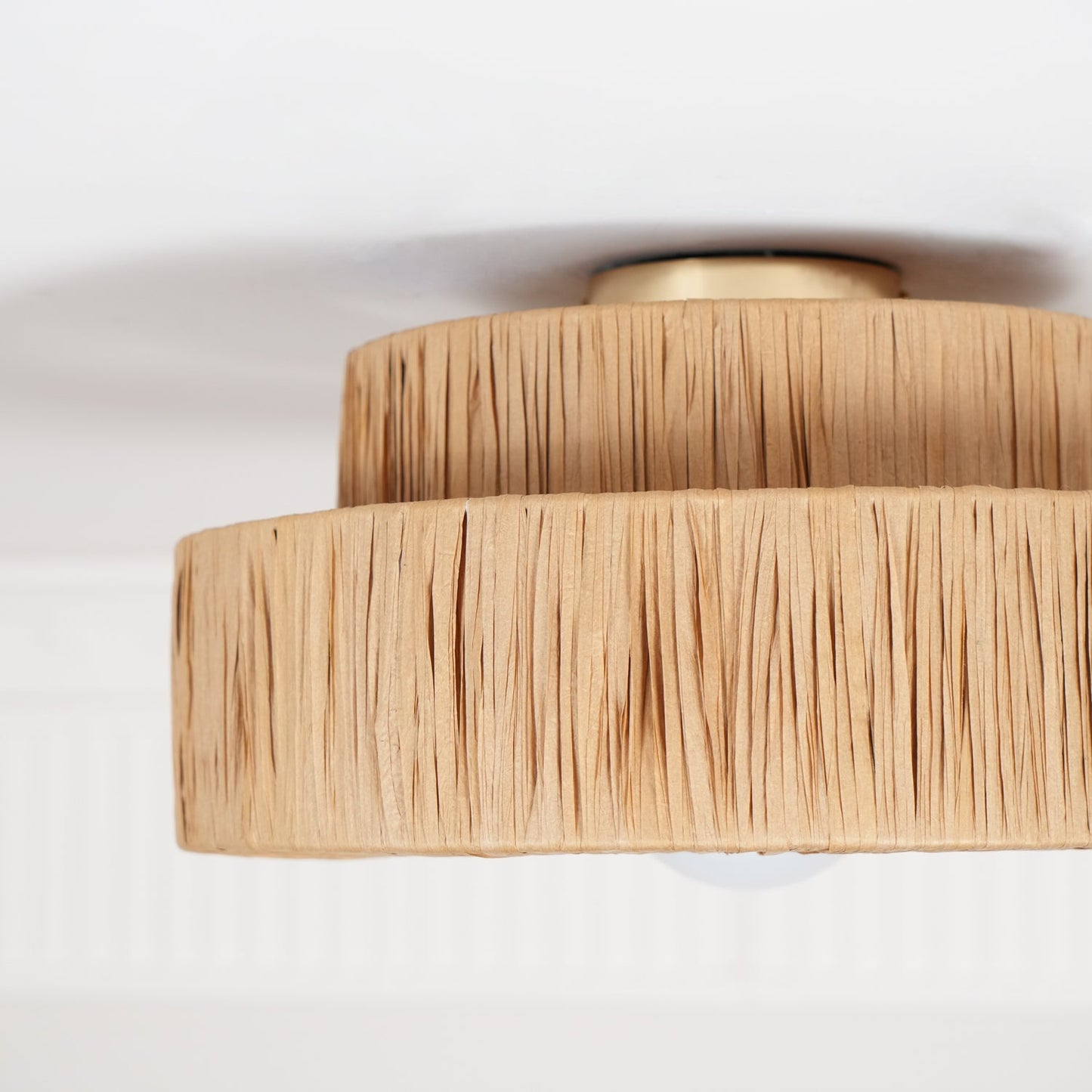 Straw Art Ceiling Lamp | Handcrafted Raffia | 35cm/45cm Diameter