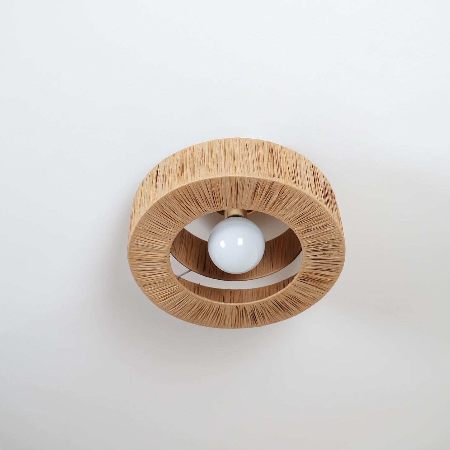 Straw Art Ceiling Lamp | Handcrafted Raffia | 35cm/45cm Diameter