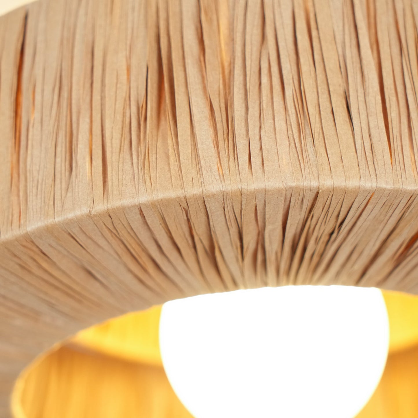 Straw Art Ceiling Lamp | Handcrafted Raffia | 35cm/45cm Diameter