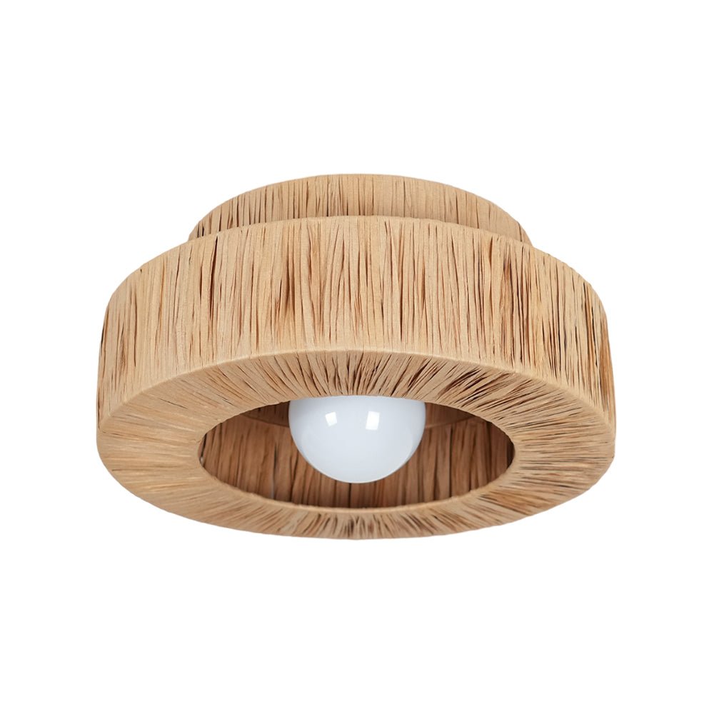 Straw Art Ceiling Lamp | Handcrafted Raffia | 35cm/45cm Diameter