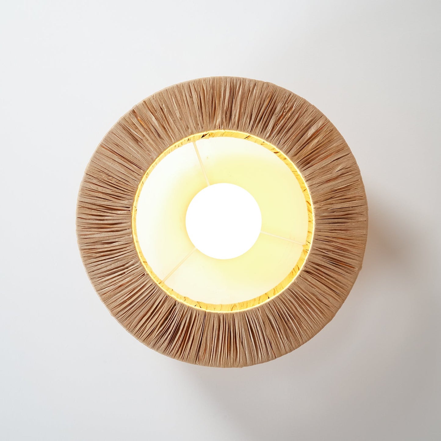 Straw Art Ceiling Lamp | Handcrafted Raffia | 35cm/45cm Diameter