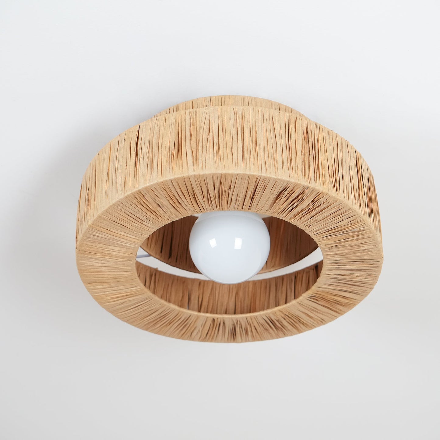 Straw Art Ceiling Lamp | Handcrafted Raffia | 35cm/45cm Diameter