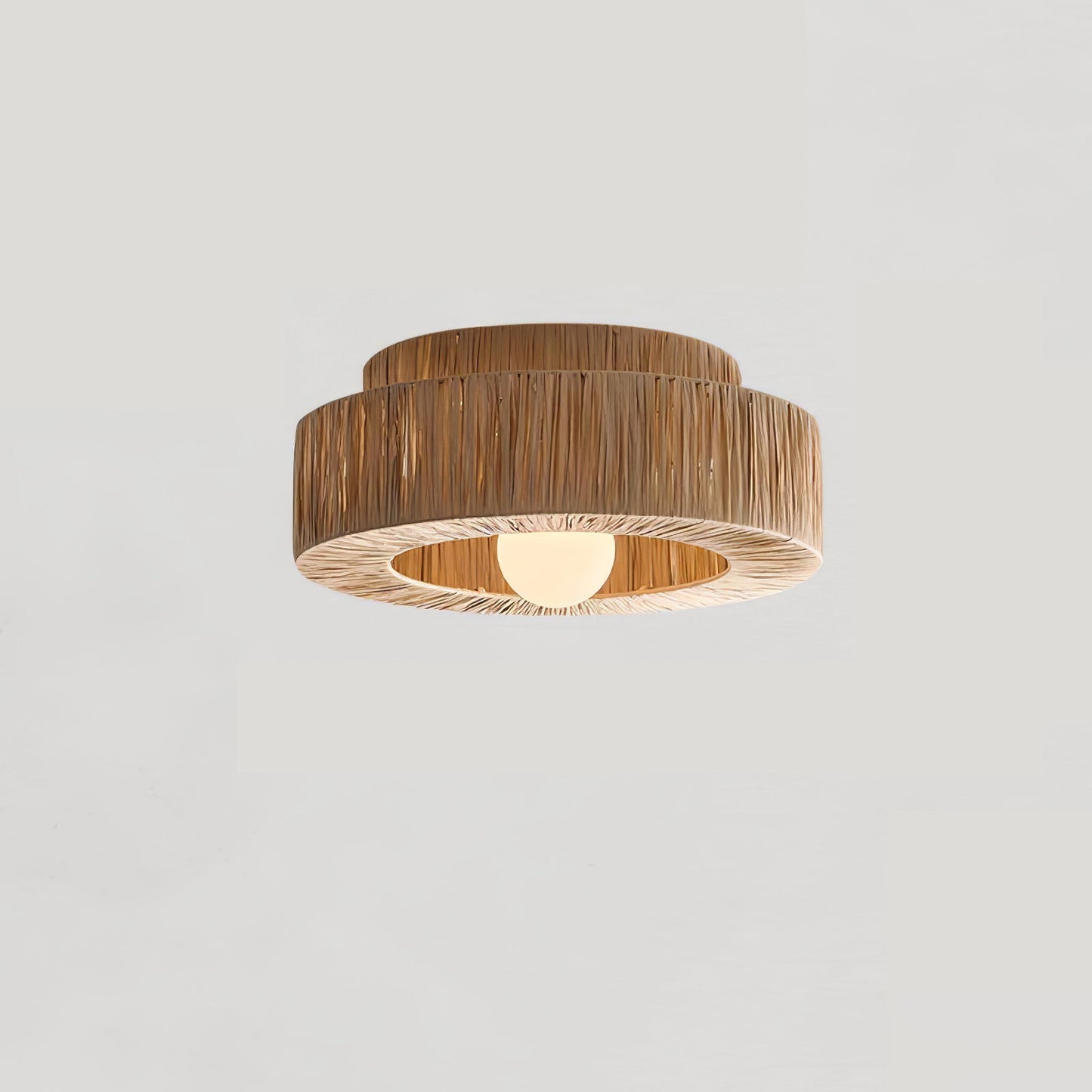 Straw Art Ceiling Lamp | Handcrafted Raffia | 35cm/45cm Diameter