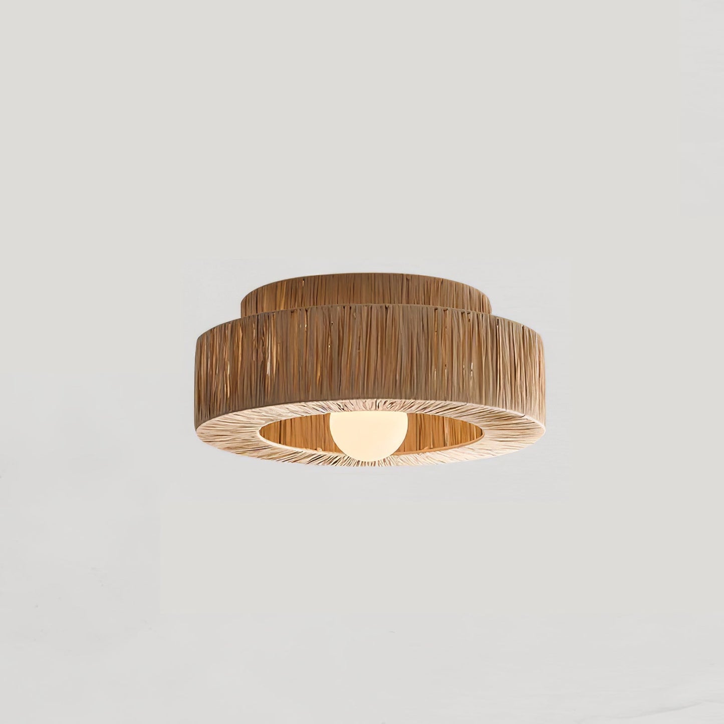 Straw Art Ceiling Lamp | Handcrafted Raffia | 35cm/45cm Diameter