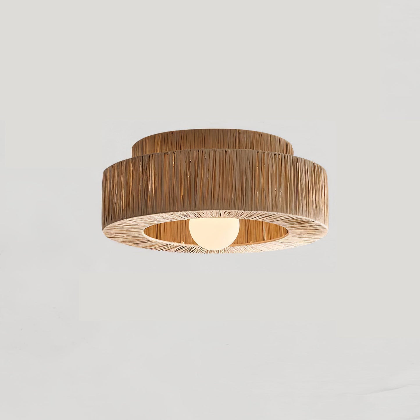 Straw Art Ceiling Lamp | Handcrafted Raffia | 35cm/45cm Diameter