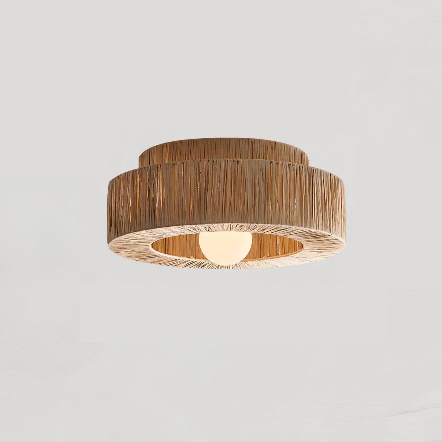 Straw Art Ceiling Lamp | Handcrafted Raffia | 35cm/45cm Diameter
