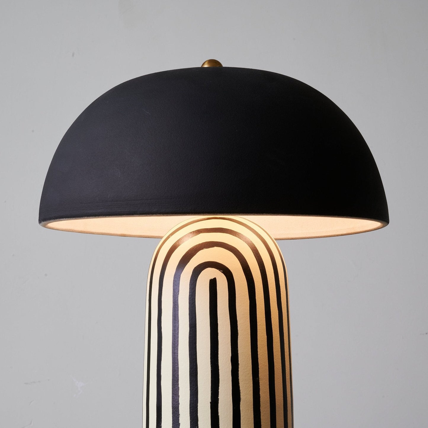 Stria Table Lamp | Hand-Painted Ceramic | Black & White