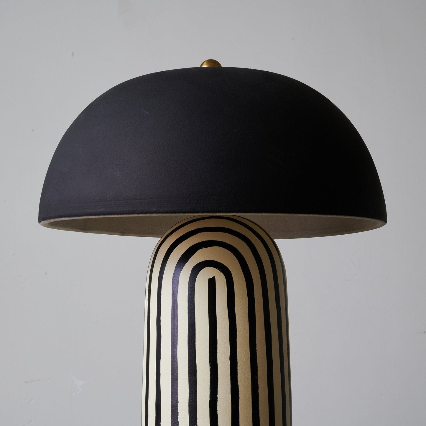Stria Table Lamp | Hand-Painted Ceramic | Black & White