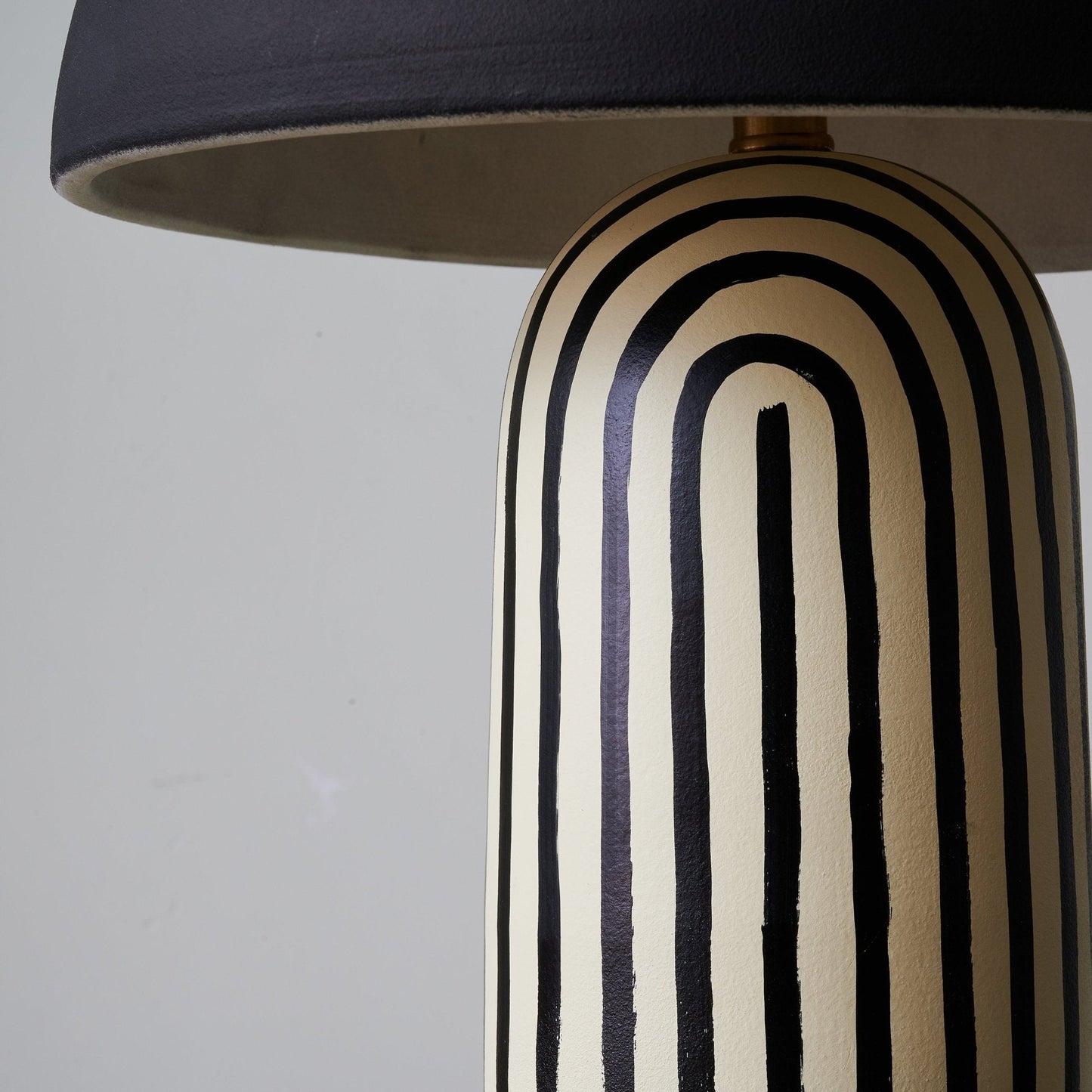 Stria Table Lamp | Hand-Painted Ceramic | Black & White