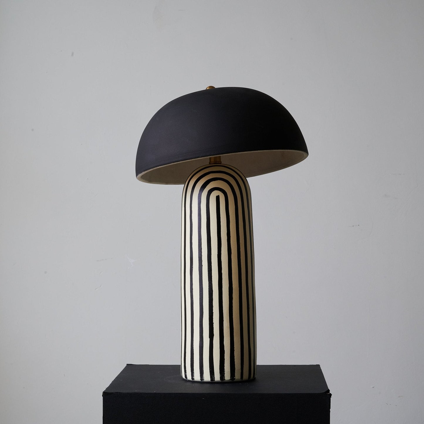 Stria Table Lamp | Hand-Painted Ceramic | Black & White
