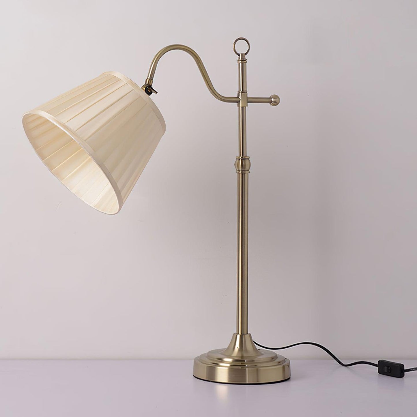 Suffolk Table Lamp | Antique Brass | Adjustable Cream Shade