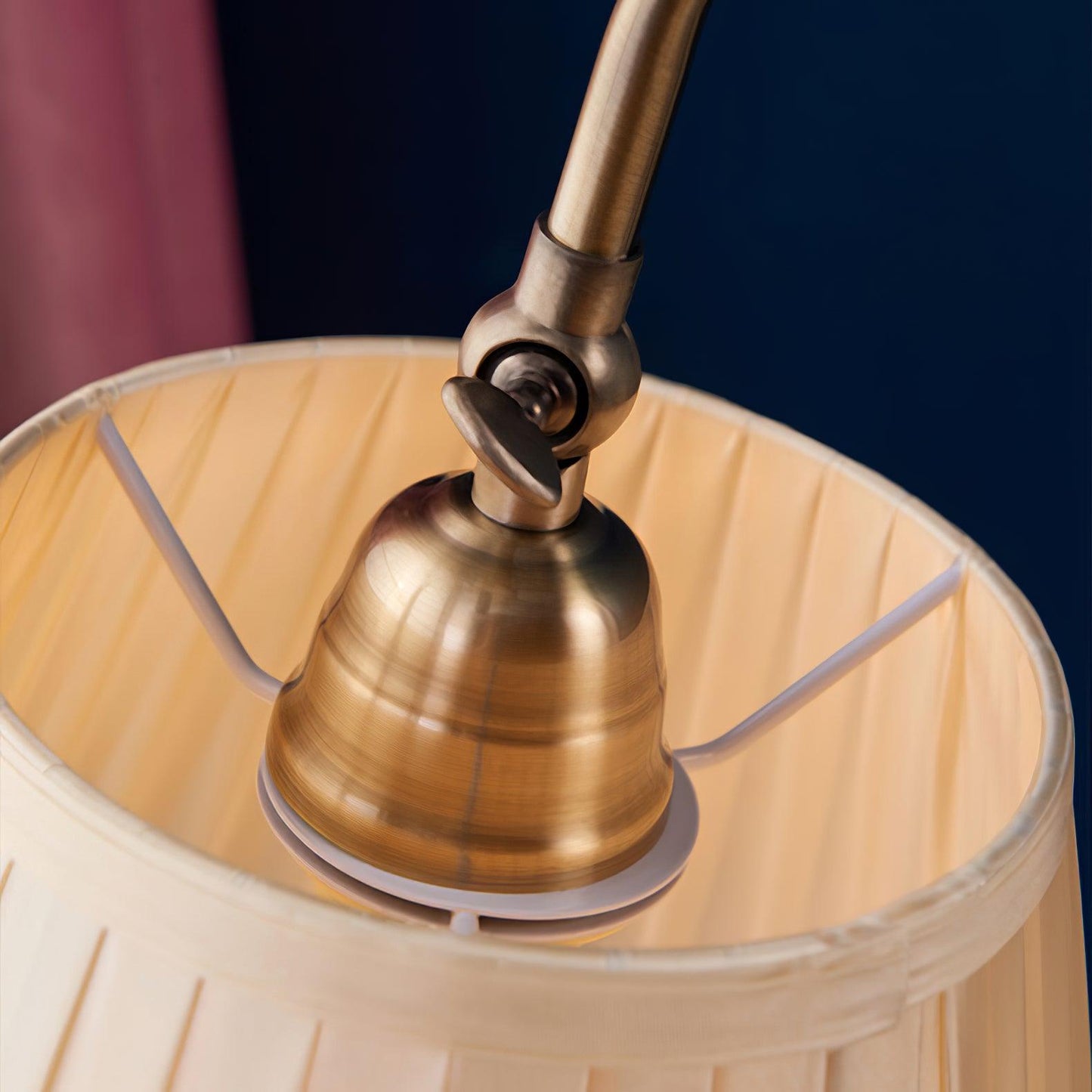 Suffolk Table Lamp | Antique Brass | Adjustable Cream Shade