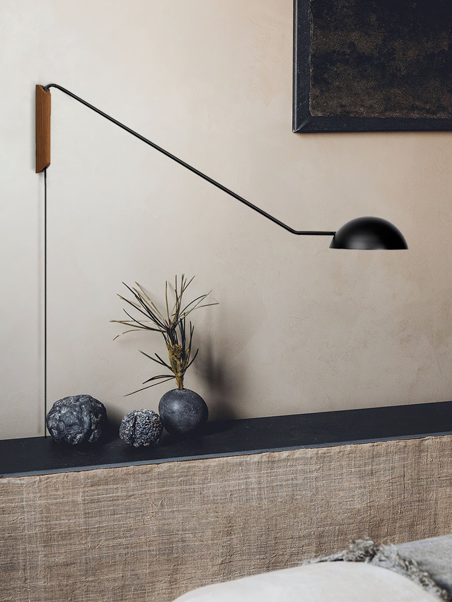 Swing Dome Wall Light Set | Wood & Aluminum | White and Black Finish