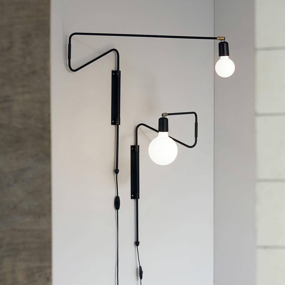Swing Wall Lamp | Adjustable Brass & Metal | Set of 2