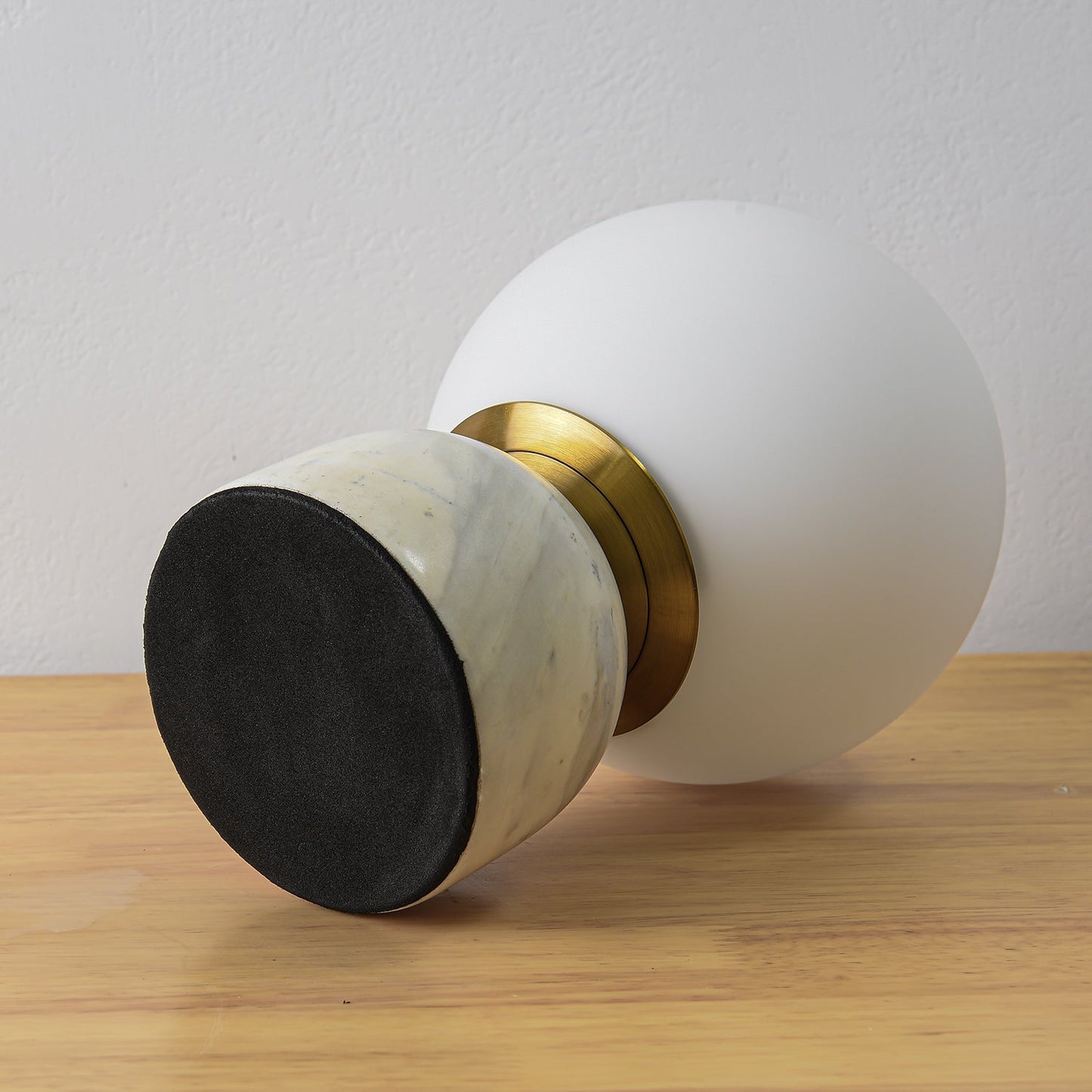 Marble Table Lamp | Elegant Glass Orb | White, Green, Black