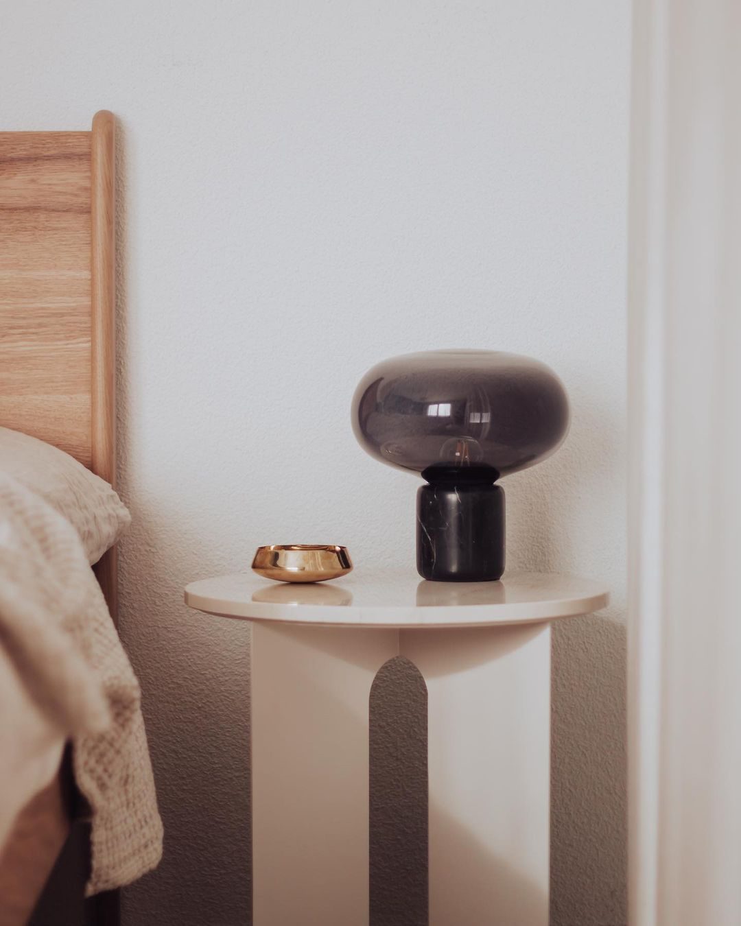 Sylvaine Table Lamp | Frosted Glass & Black Marble | 23cm or 32cm