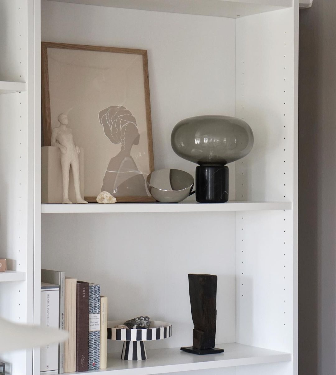Sylvaine Table Lamp | Frosted Glass & Black Marble | 23cm or 32cm