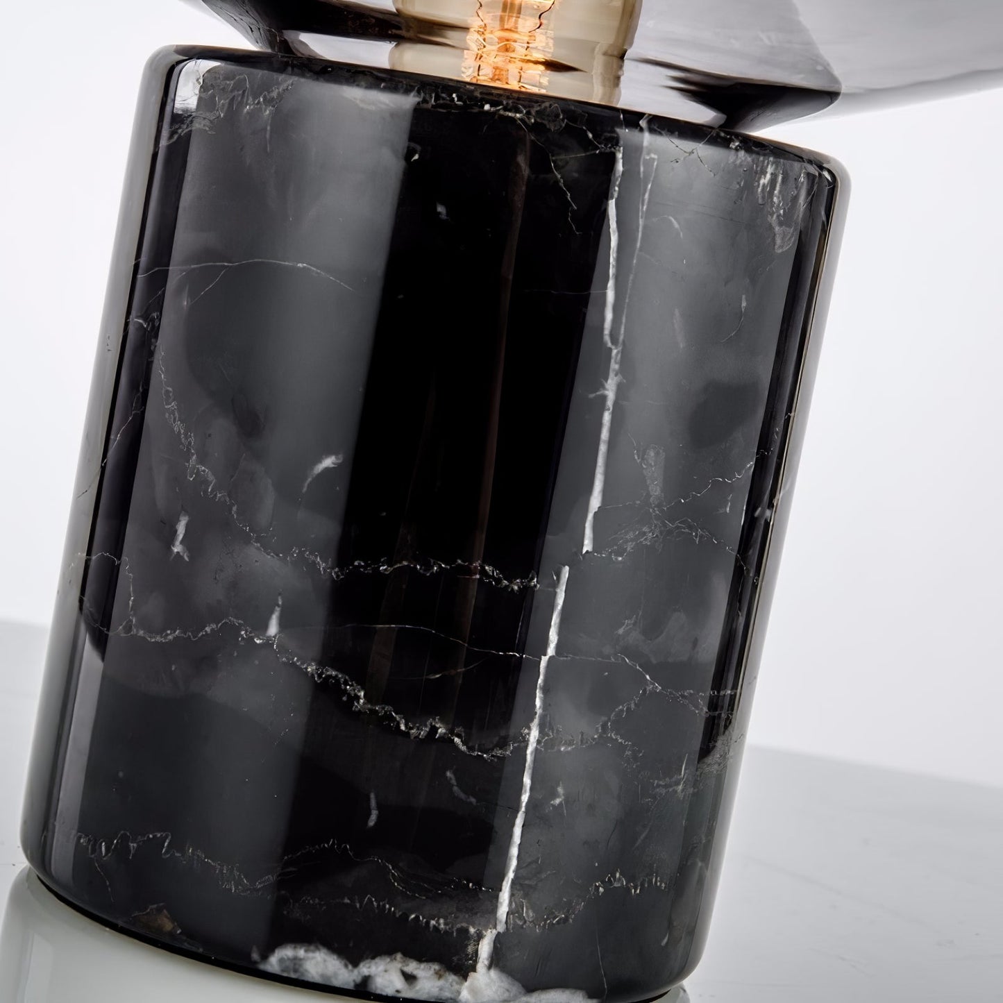Sylvaine Table Lamp | Frosted Glass & Black Marble | 23cm or 32cm