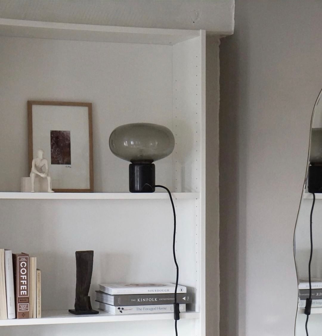 Sylvaine Table Lamp | Frosted Glass & Black Marble | 23cm or 32cm