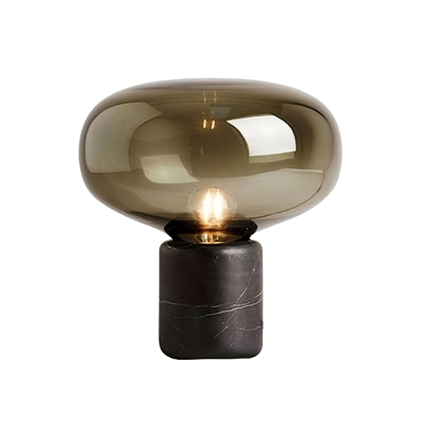 Sylvaine Table Lamp | Frosted Glass & Black Marble | 23cm or 32cm