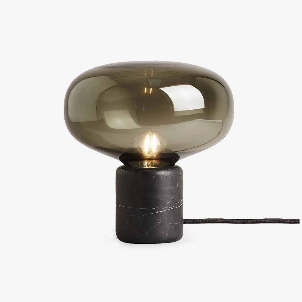 Sylvaine Table Lamp | Frosted Glass & Black Marble | 23cm or 32cm