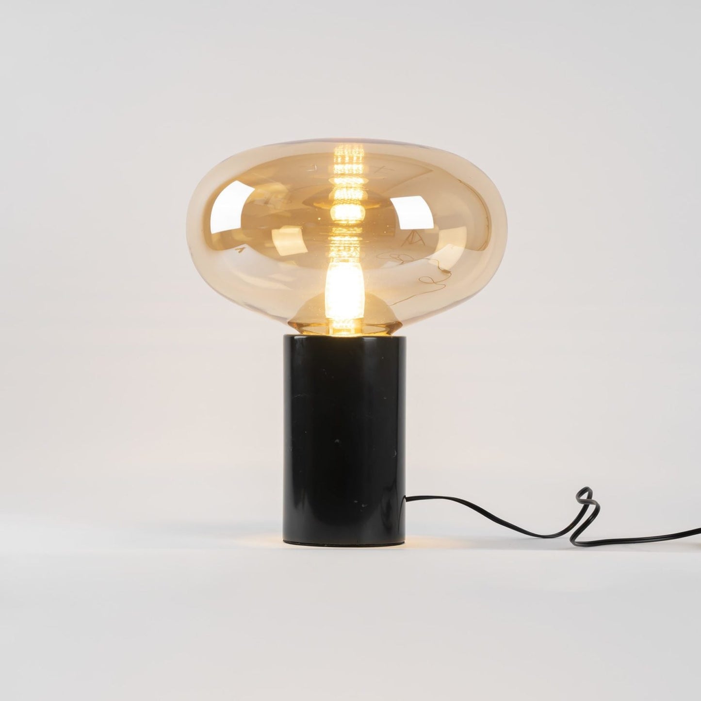 Sylvaine Table Lamp | Frosted Glass & Black Marble | 23cm or 32cm