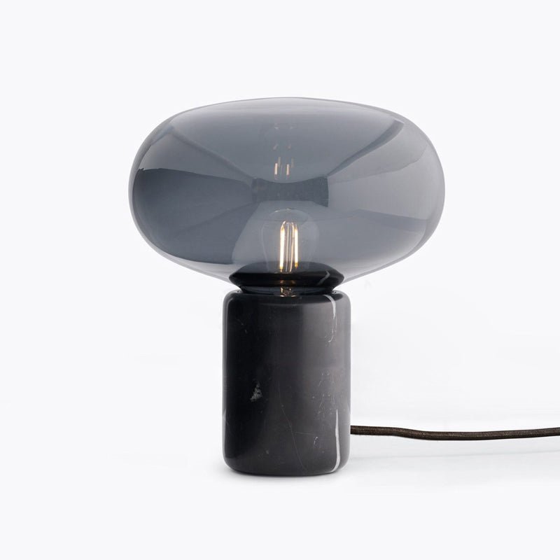 Sylvaine Table Lamp | Frosted Glass & Black Marble | 23cm or 32cm