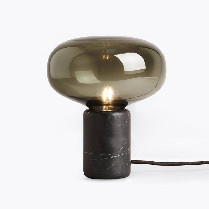 Sylvaine Table Lamp | Frosted Glass & Black Marble | 23cm or 32cm