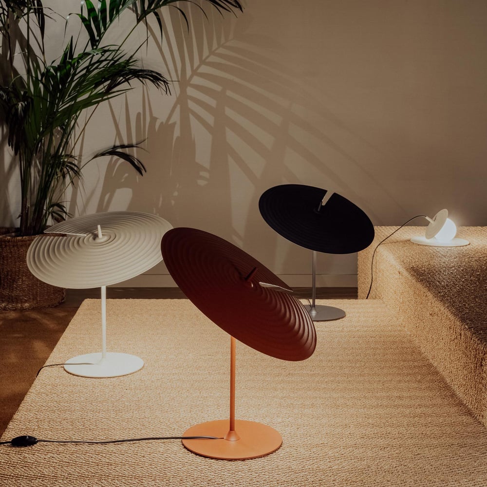 Symphony Table Lamp | Adjustable Rotating Shade | Red, Black, White