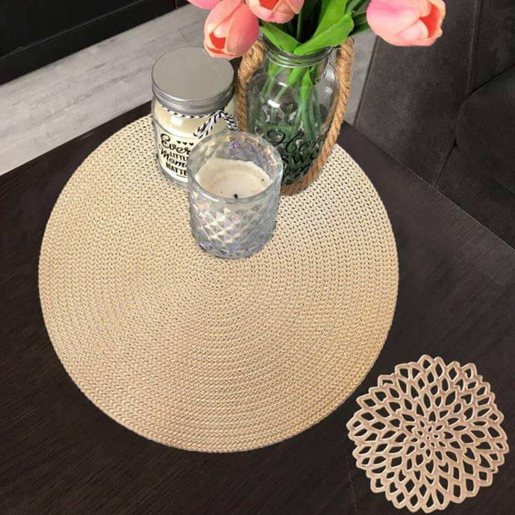 Gold Placemats & Coasters Set | PVC Washable & Stain-Resistant | 2-8 Pieces
