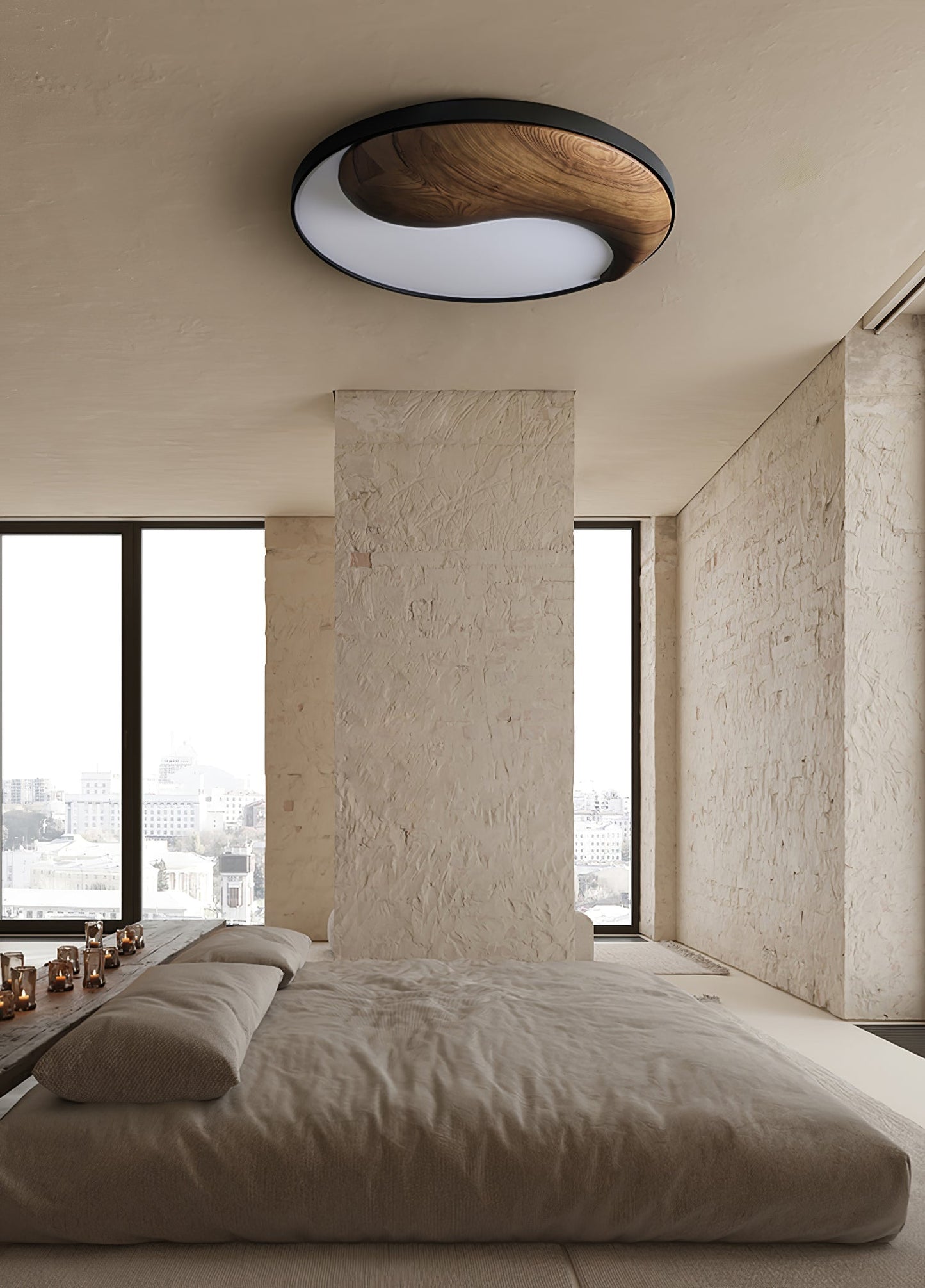 Taiyi Balance Ceiling Light | Wood & Metal | 65cm Diameter